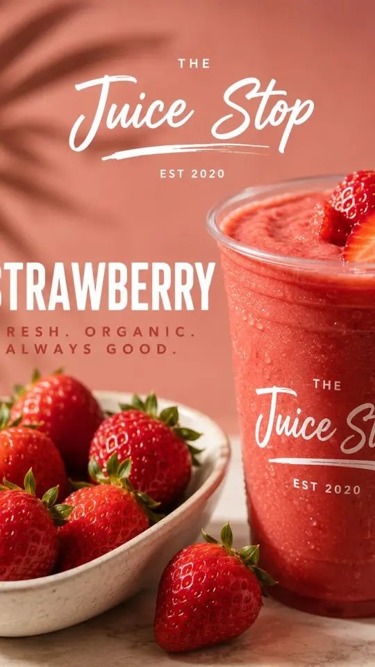 in Florida showing smoothie, strawberry smoothie, video by The Juice Stop on Facebook