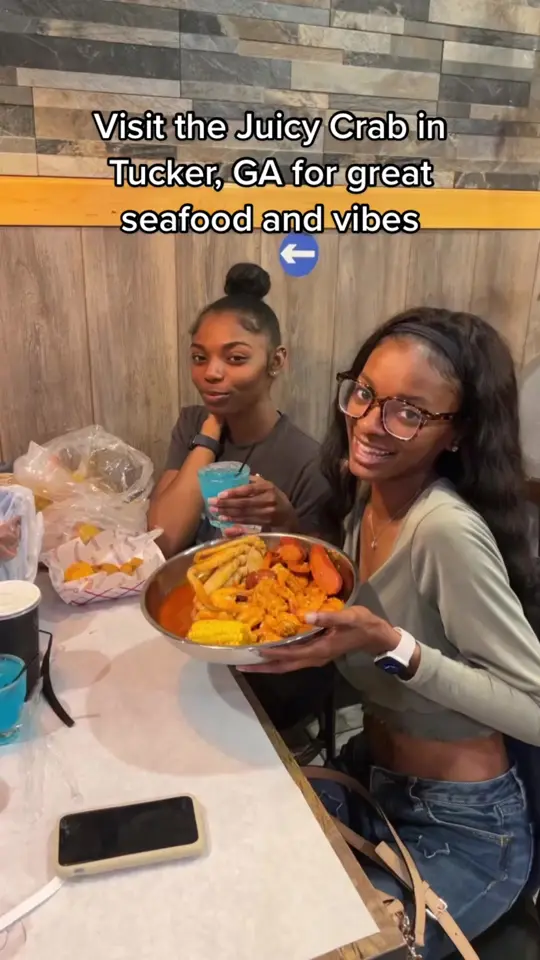 The Juicy Crab Tucker in Tucker showing review, visit, video by kaylinfashions on TikTok