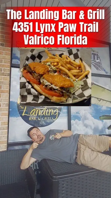 The Landing Bar & Grill in Valrico showing food review, buffalo chicken, cheesesteak, video by The Honest Food Guy on Facebook