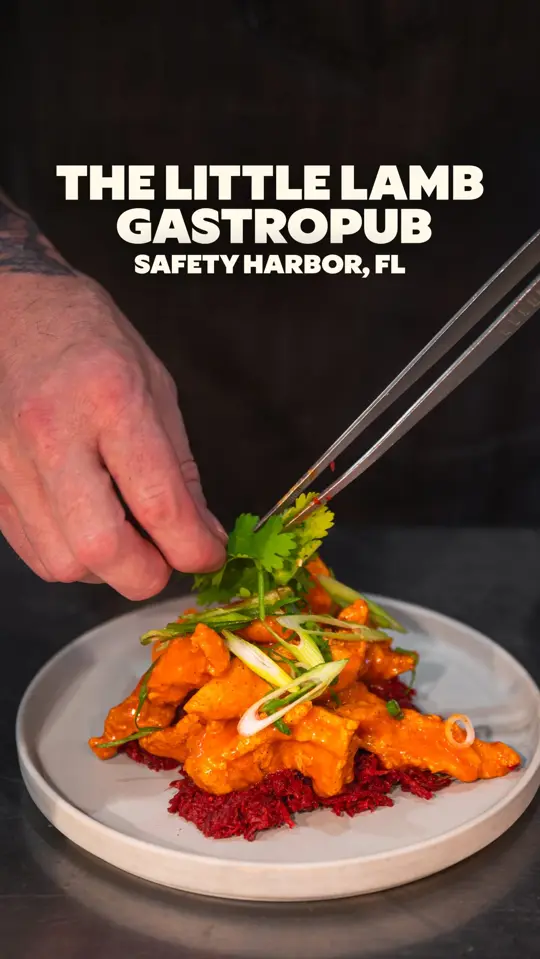 The Little Lamb Gastropub in Clearwater showing restaurant, gastropub, chicken wings, roasted chicken, video by Visit St. Pete-Clearwater on Facebook