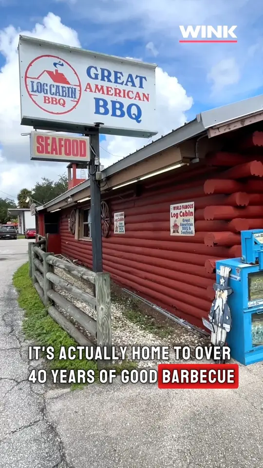 The Log Cabin BBQ in LaBelle showing smoked meat, chicken, video by WINK News on YouTube