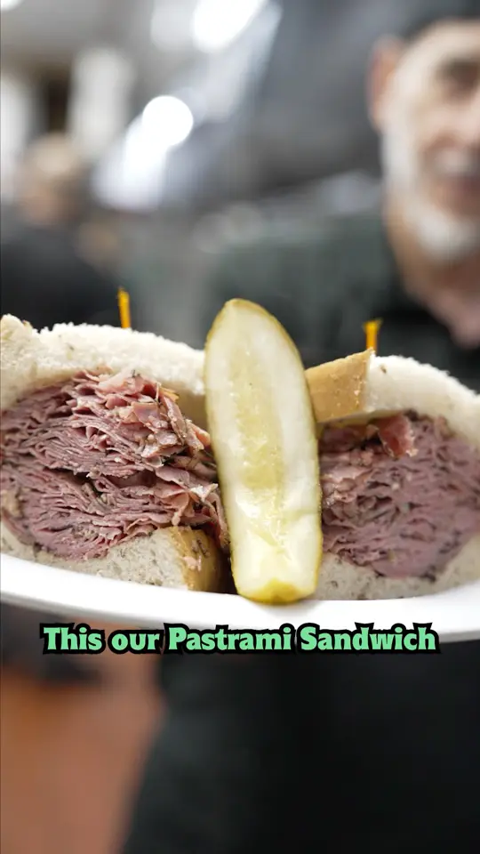 The Lucky Dill in Palm Harbor showing food, pastrami sandwich, video by Lucky Dill Deli on Facebook