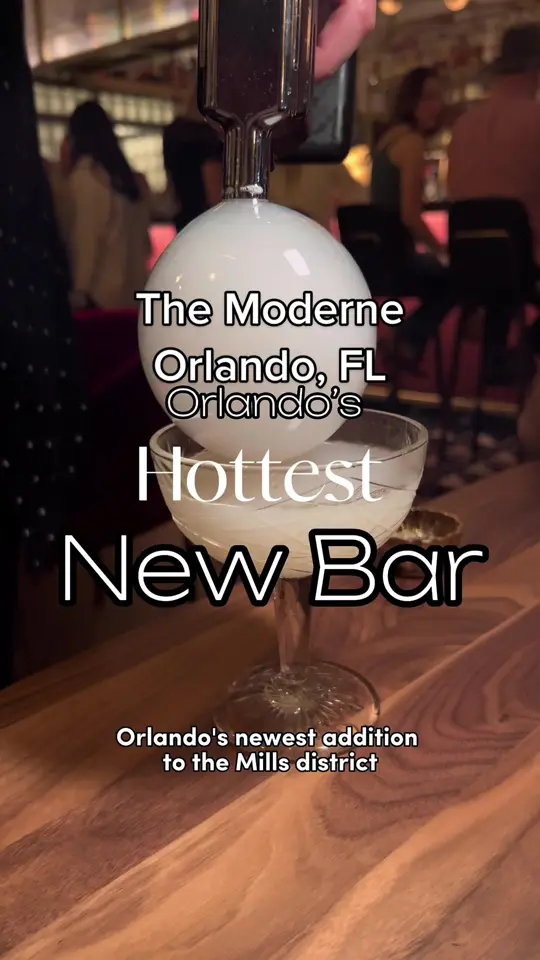 The Moderne in Orlando showing cocktail, asiantapas, koreanfriedchicken, video by beercutieandfoodie on TikTok