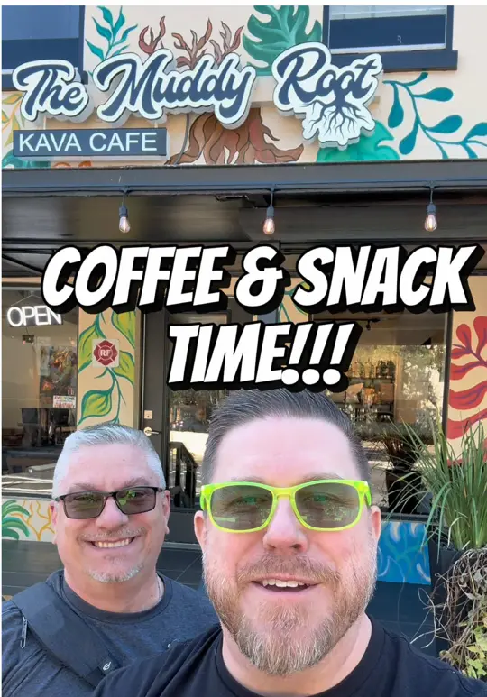 The Muddy Root Kava Cafe in Orlando showing visit, coffee, latte, snack, video by jeffandmarkexploring on TikTok