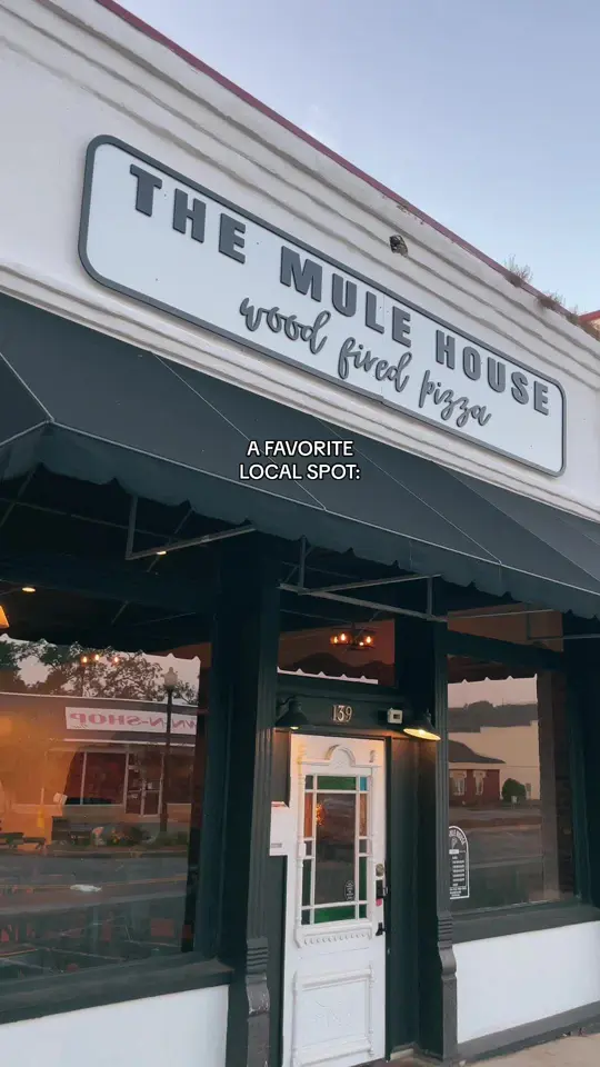 The Mule House Wood Fired Pizza in Cartersville showing pizza, zucchini fries, video by james_and_meg on TikTok