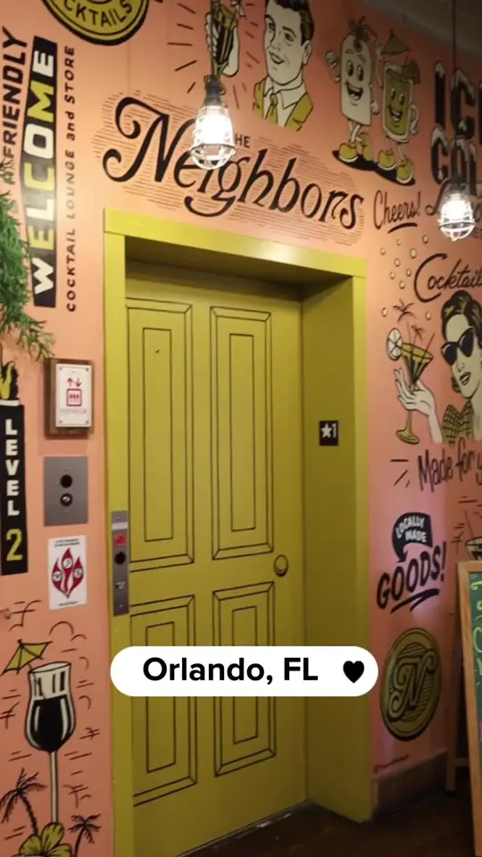The Neighbors in Orlando showing visit, cocktail bar, artisan goods, video by sunshineandkeylimeblog on TikTok