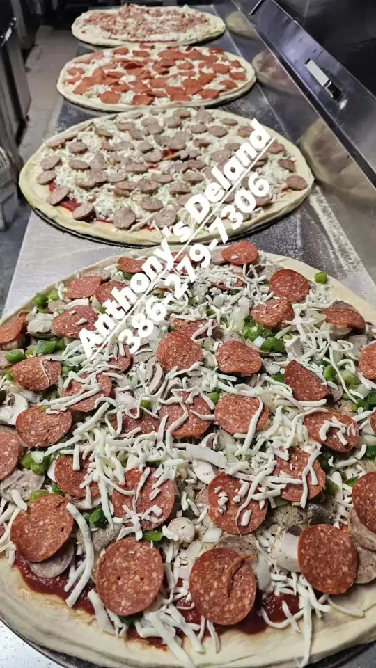 The Original Anthony's Pizza in Debary showing pizza, italian food, video by The Original Anthony's Pizza in DeLand on Facebook