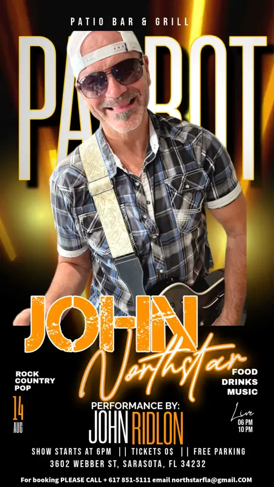 The Parrot Patio Bar & Grill in Sarasota showing live music, atmosphere, visit, video by Northstar Music on Facebook
