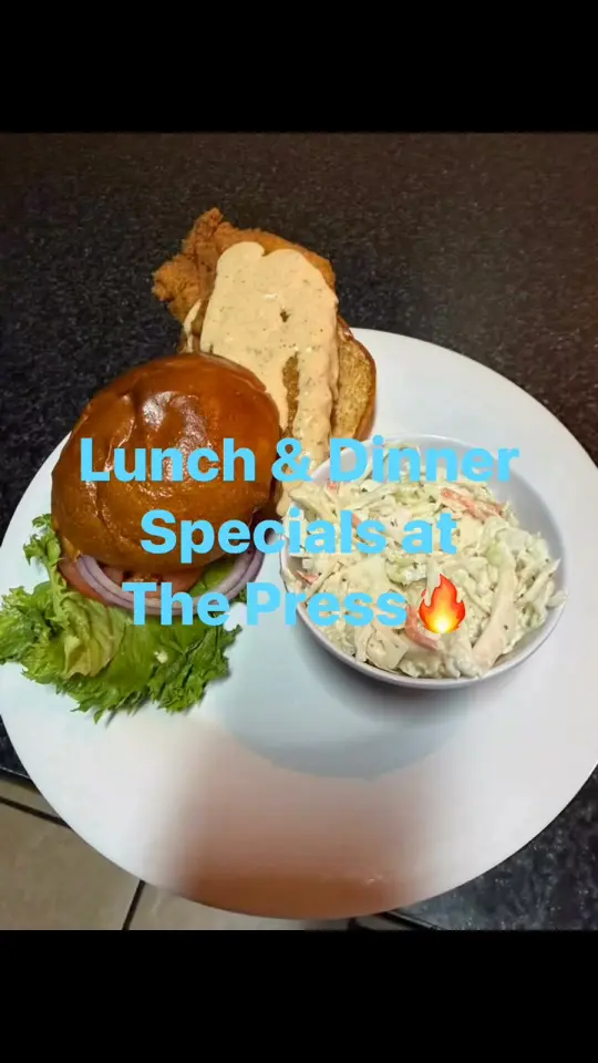 The Press in St. Augustine showing chef prepared specials, video by The Press on Facebook