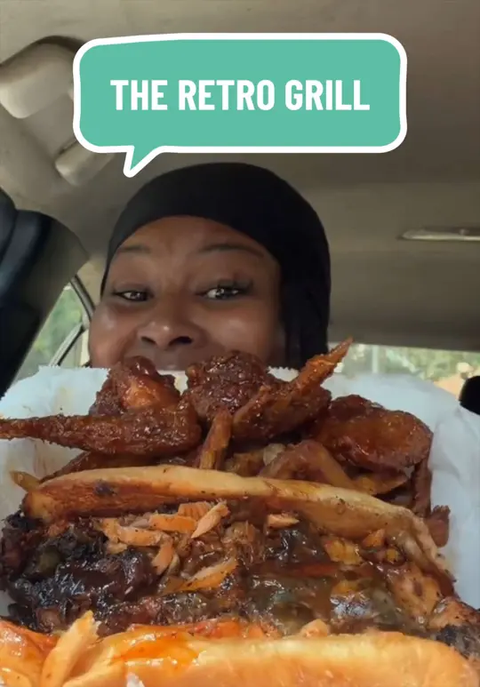 The Retro Grill Atlanta in Atlanta showing restaurant, black owned business, food review, video by tiambrya on TikTok