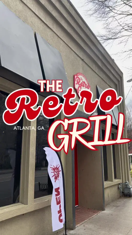 The Retro Grill Atlanta in Atlanta showing restaurant visit, jerk chicken philly, wings, full bar, video by atlhotspots1 on TikTok