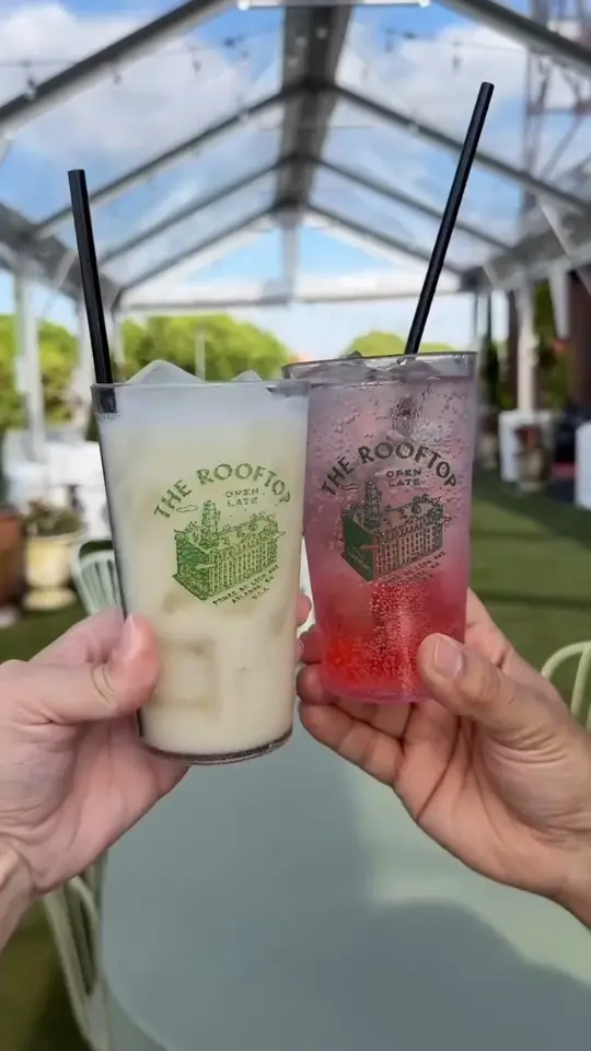 The Rooftop at Clermont in Atlanta showing rooftop views, cocktails, pink taco truck, video by Discover Atlanta on Facebook