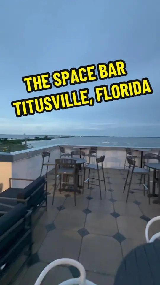 The Space Bar in Titusville showing cocktail, rocket launch view, video by proedgebiker on TikTok