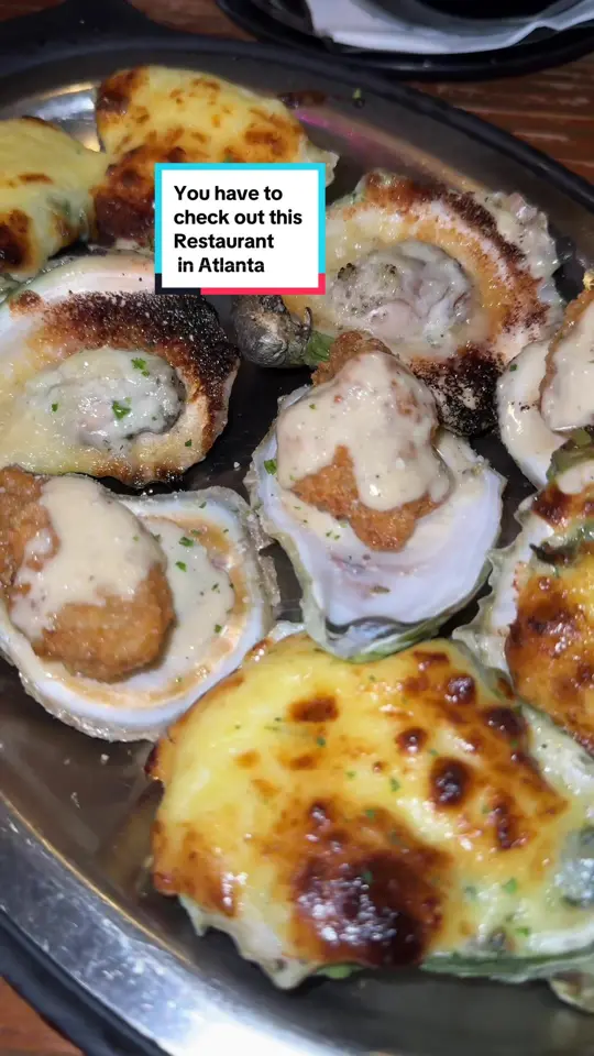 The Steamhouse Lounge in Atlanta showing food review, oysters, seafood, video by therealjustk on TikTok