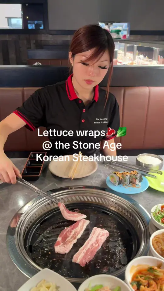 THE STONE AGE KOREAN STEAKHOUSE in Dunwoody showing all you can eat lunch, all you can eat dinner, crab legs, korean steakhouse, video by stoneagekoreansteakhouse on TikTok