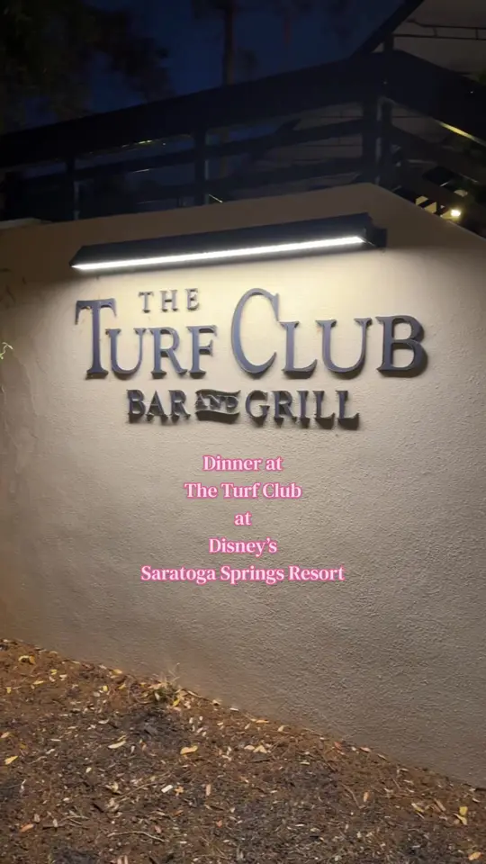 The Turf Club Bar and Grill in Lake Buena Vista showing review, visit, atmosphere, appetizer, butter board, main course, pappardelle scallop pasta, video by travelbykb on TikTok