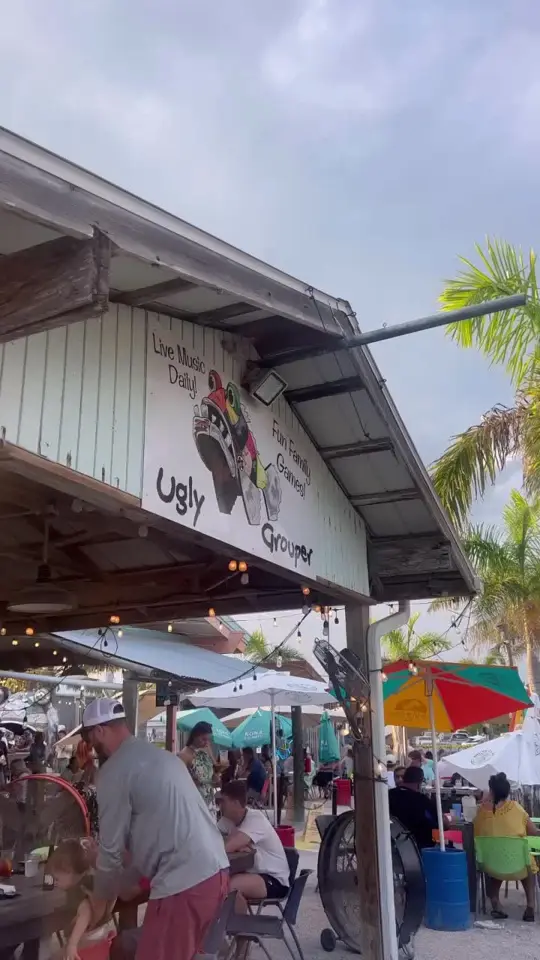 The Ugly Grouper in Holmes Beach showing visit, atmosphere, live music, sports, video by geimangroup on TikTok