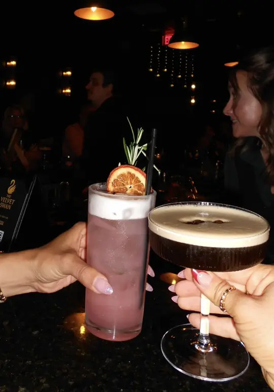 The Velvet Swan in Lakeland showing grand opening, drinks, video by savandboozy_ on TikTok