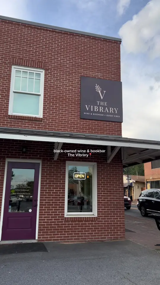 The Vibrary: Wine & Bookbar in Stone Mountain showing review, visit, wine, charcuterie, books, video by iixykay on TikTok