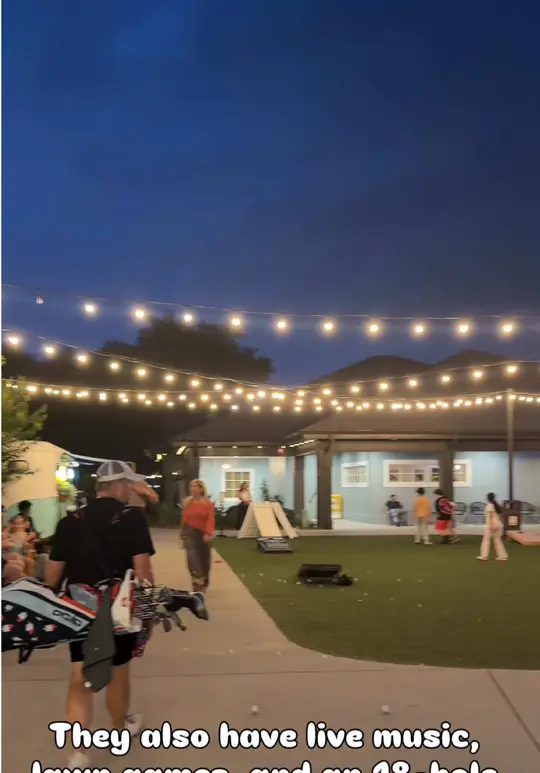 The View at Clermont National in Clermont showing driving range, food, drinks, patio, vibes, video by allybeloat on TikTok