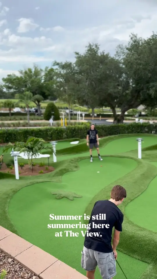 The View at Clermont National in Clermont showing mini golf, drinks, pizza, friends, video by The View Clermont on Facebook