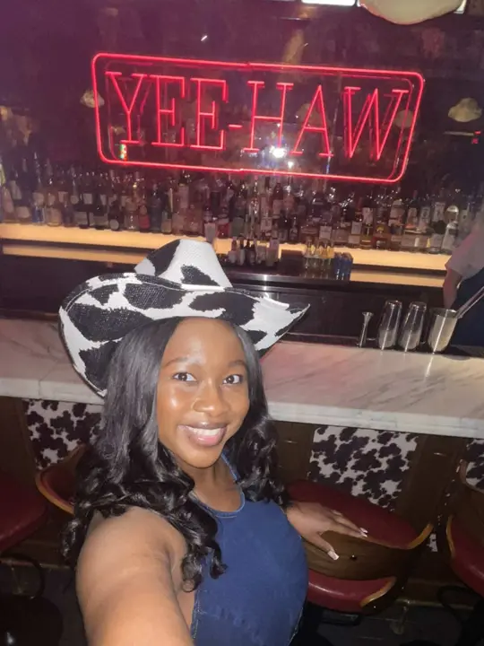 The Vinyl Room in Savannah showing visit, western themed bar, cocktails, video by kayyyjonelle on TikTok