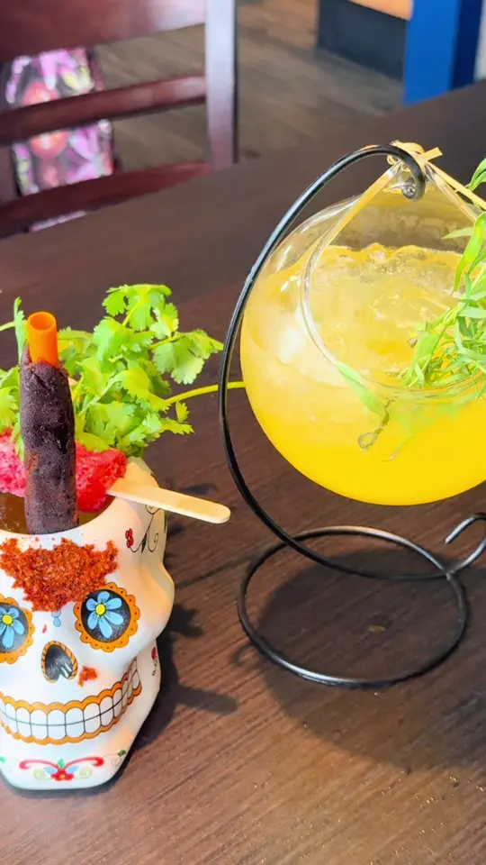 The Wharf Fish & Oyster Company in Pensacola Beach showing food, crab cake / food, blue crab claws / food, crispy rice tuna tartare / food, seafood bucatini / food, seafood boil / drinks, paid vacation / drinks,, video by lindsie.carter on TikTok