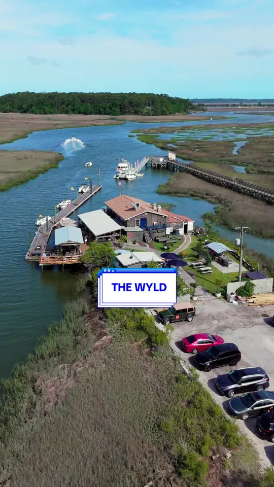 The Wyld in Savannah showing review, waterfront views, seafood, lowcountry vibe, video by johnsonandaffiliates on TikTok