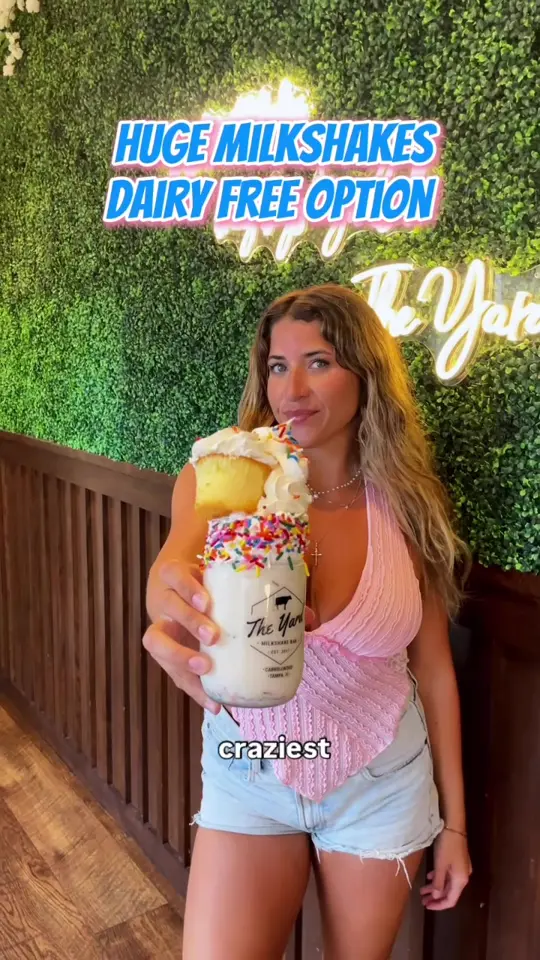 The Yard Milkshake Bar Tampa in Tampa showing milkshakes, huge milkshakes, video by eatsbylaurr on TikTok