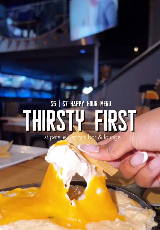 Thirsty First in St. Petersburg showing food, drinks, atmosphere, video by marykaayy on TikTok