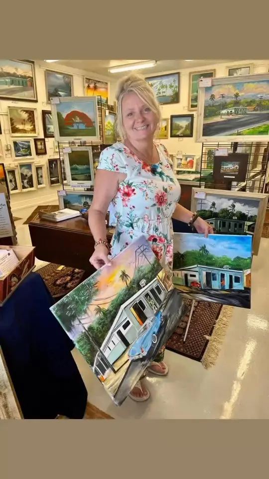 This Is It Cafe in West Palm Beach showing visit, atmosphere, art exhibition, video by Art by : Mary Ann Clawson on Facebook