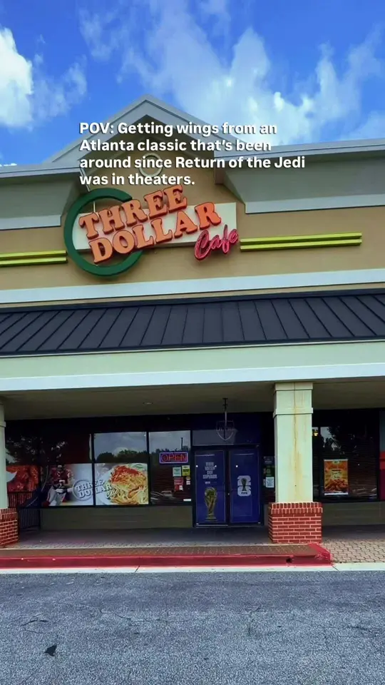 Three Dollar Cafe - Peachtree Corners in Peachtree Corners showing casual american restaurant, chicken wings, burgers, sandwiches, beer, sports, video by jodie.and.joe on TikTok