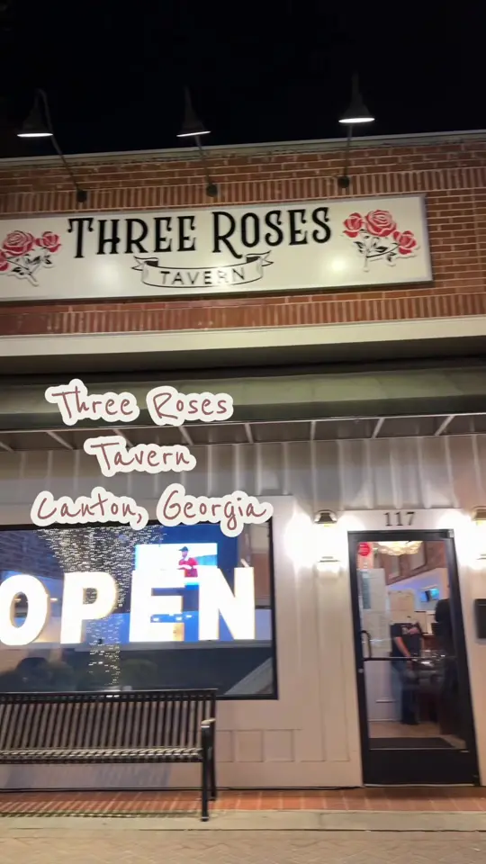 Three Roses Tavern in Canton showing food, grouper piccata, drink, chardonnay, atmosphere, moody lighting, video by kyleekreator on TikTok