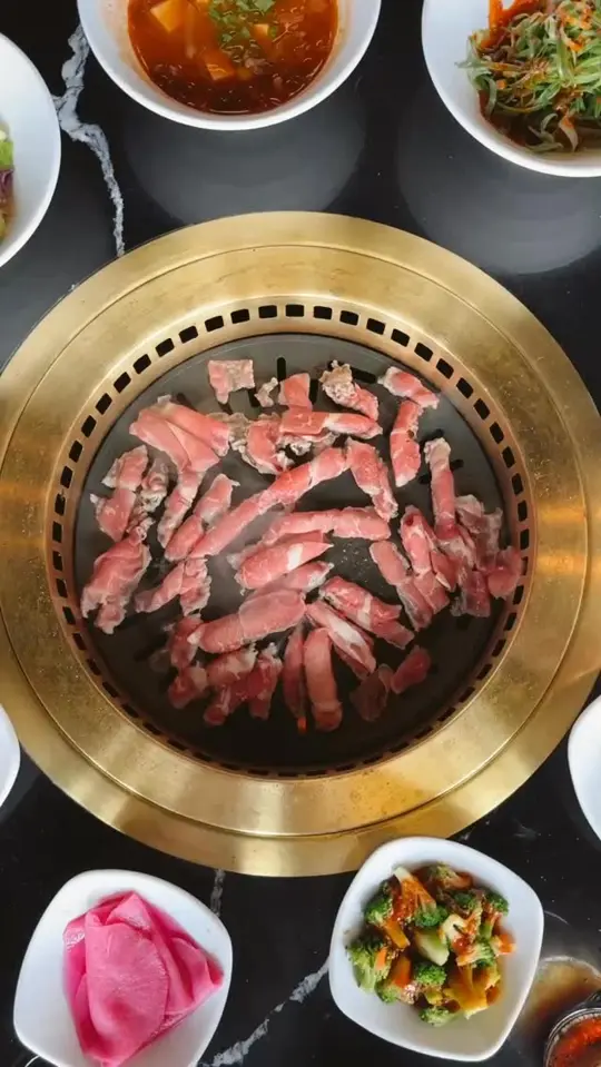 Thrill Korean Steak And Bar in Buford showing korean barbecue, sizzling meat, video by Thrill Korean Steak and Bar on Facebook