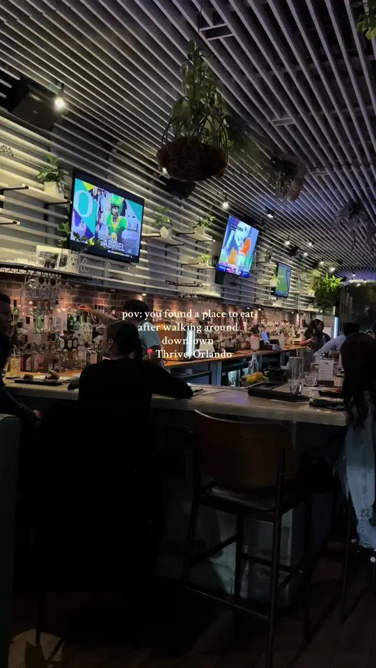 Thrive Cocktail Lounge & Eatery in Orlando showing visit, review, atmosphere, truffle bad boy sliders, small bites, video by rerecraves on TikTok