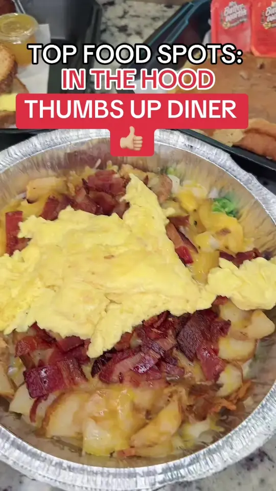 Thumbs Up Diner in Roswell showing restaurant review, diner visit, video by driveatlas on TikTok
