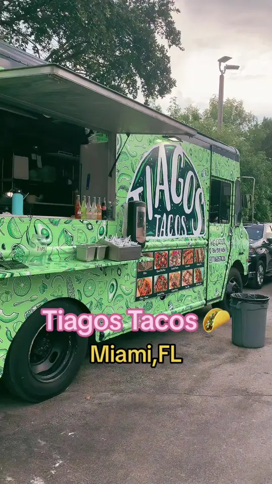 Tiagos Tacos in Miami showing food, birria tacos, video by thelarrabeefamily on TikTok
