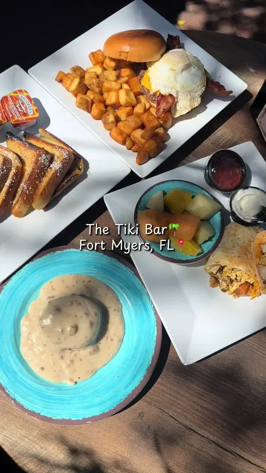 Tiki Bar & Grill - Lighthouse Island Resort in Fort Myers Beach showing review, visit, live music, video by eatwithbecks on TikTok