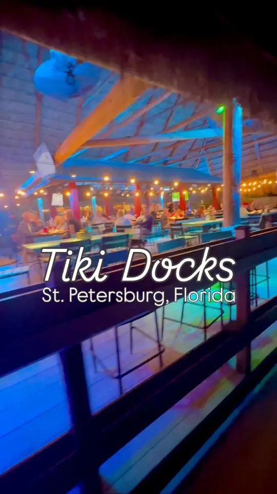 Tiki Docks Skyway in St. Petersburg showing review, visit, atmosphere, tropical drinks, polynesian dishes, waterfront views, video by Things To Do Tampa Bay on Facebook