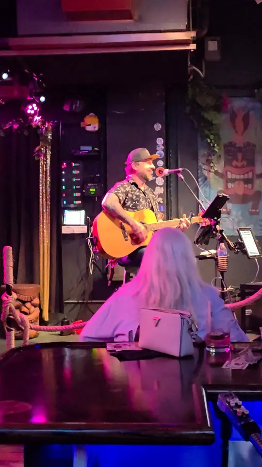 Tiki House in Key West showing live music, acoustic set, tiki house, key west bars, video by Key West Bars on Facebook