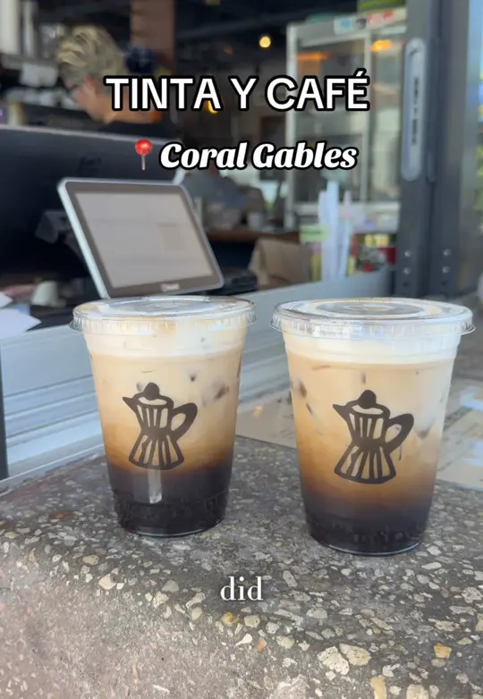 Tinta y Café - Coral Gables in Coral Gables showing sandwich, iced cafe con leche, ham croqueta, video by foodiefaby on TikTok