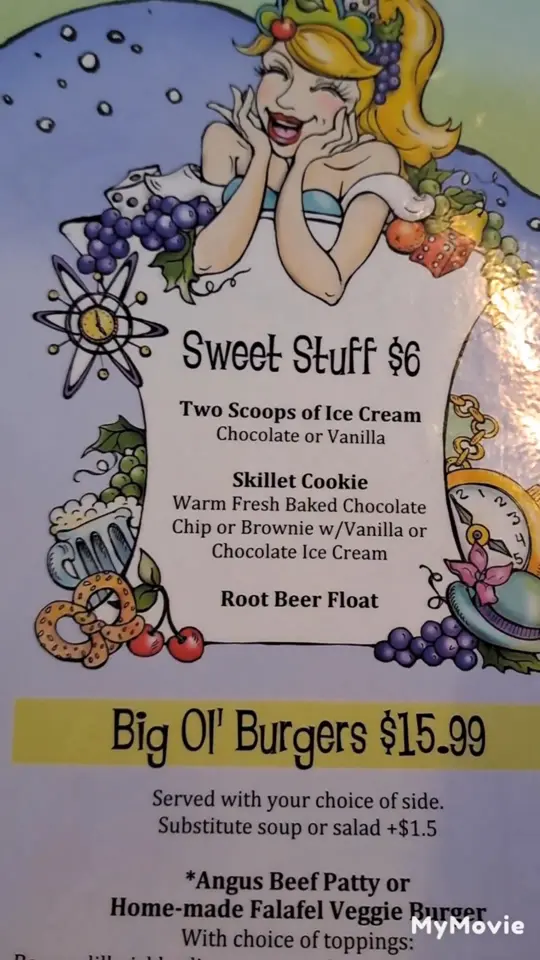 Tipsy McSways in Brunswick showing visit, food, cheeseburger and fries, pretzel bite with cheese, video by Otis Putnam on Facebook