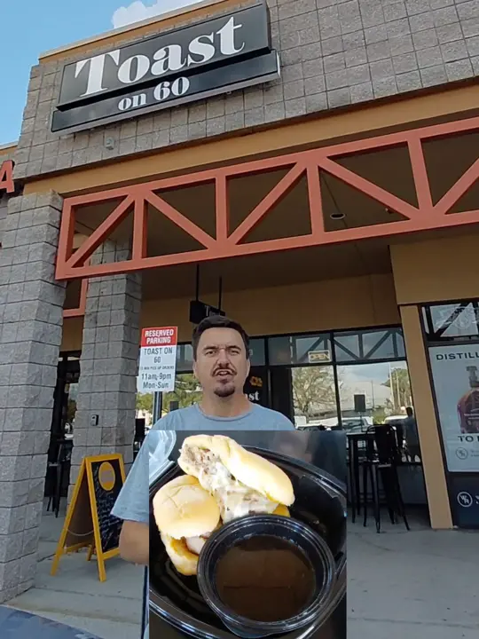 Toast on 60 in Tampa, video by thehonestfoodguy on TikTok