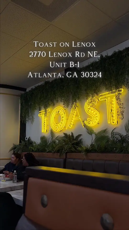 Toast on Lenox in Atlanta showing review, visit, strawberry french toast, ricotta pancakes, catfish and grits, seafood dip, french 75, fortune teller, video by callmecandace.tv on TikTok