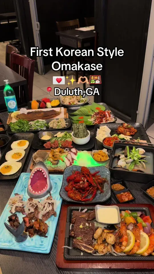 TODAM in Suwanee showing food, korean style omakase, 13-course chef's choice meal, cilantro salad, spicy sliced raw fish salad, sushi, video by travelfoodie_ishy on TikTok