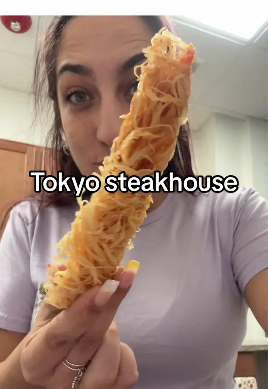 Tokyo Steakhouse & Sushi Bar in Panama City showing food, jalapeño bombs, shrimp tempura, video by chels_eats on TikTok