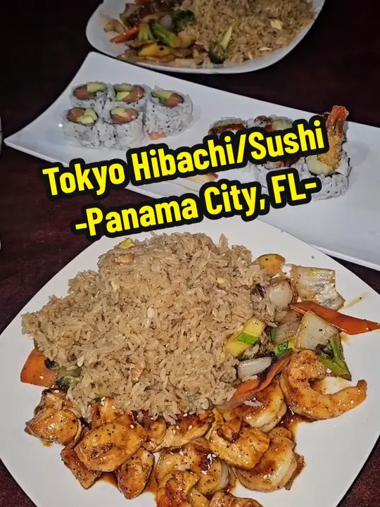 Tokyo Steakhouse & Sushi Bar in Panama City showing hibachi, sushi, video by vacationknowitall on TikTok