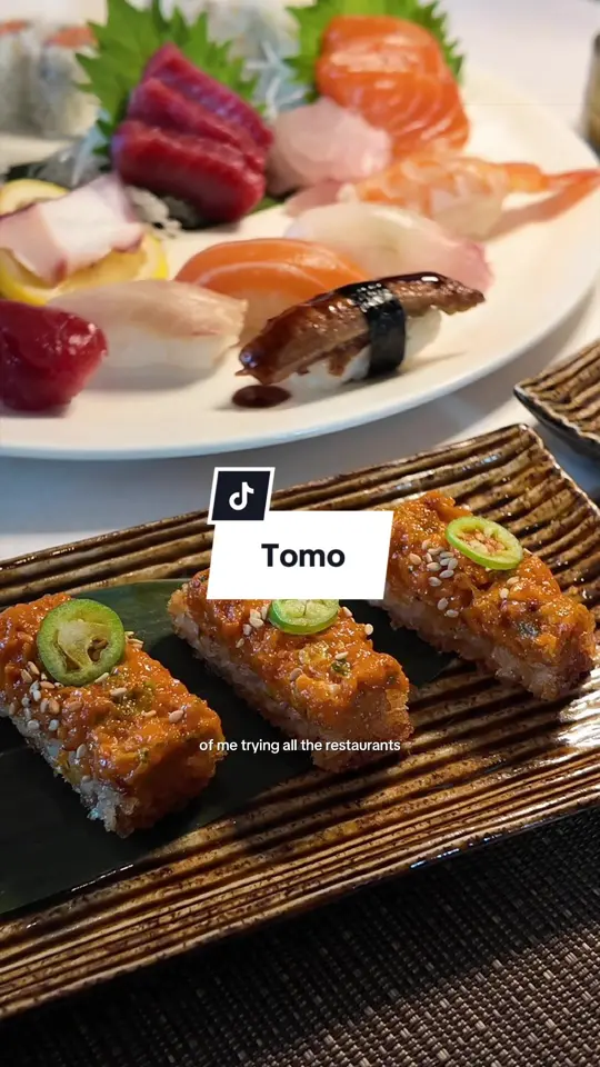 Tomo in Atlanta showing sushi, 24k roll, hanabi, video by grace.jjang on TikTok