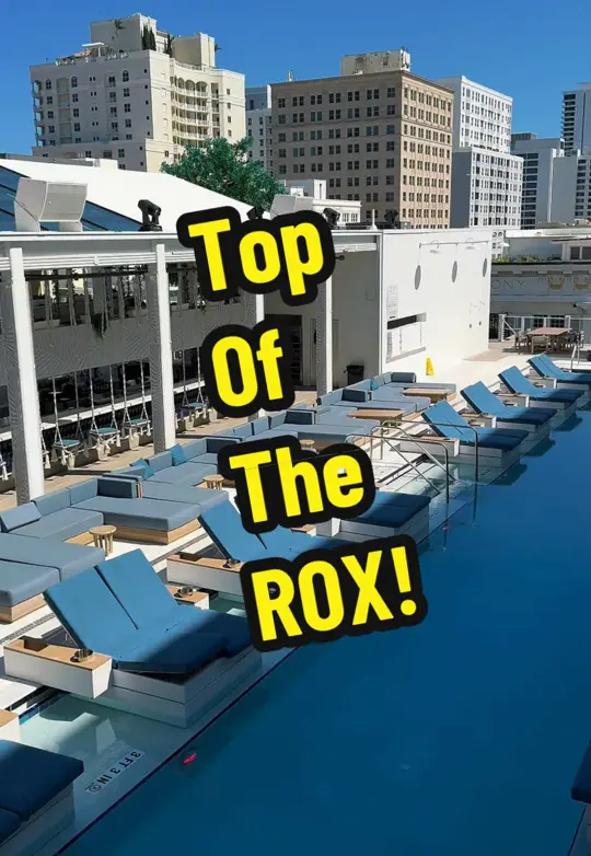Top of the Rox in West Palm Beach showing cocktail, rooftop pool, atmosphere, video by johnoliver on TikTok