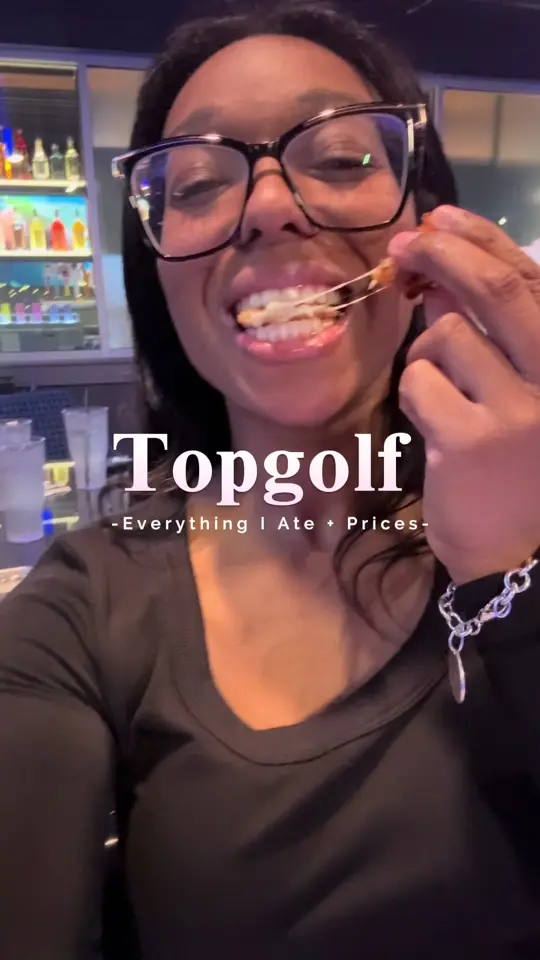 Topgolf in Jacksonville showing food, honest review, video by lovetaylorco on TikTok